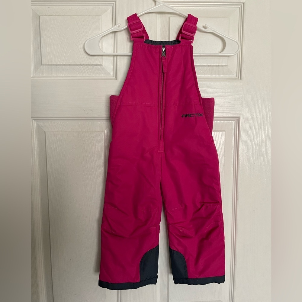 Arctix Toddler 2T Girls Bright Pink Insulated Snow Overalls